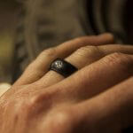 silicone wedding ring on husbands hand
